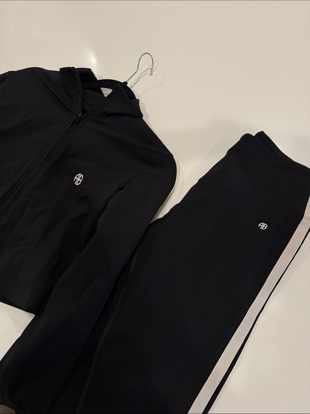 Anine Bing Black & White workout set - Zip Jacket & leggings Set